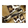 Coach 13073 Medium Signature Hampton Stripe Carryall Bag Silver Khaki Mahogany