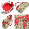 Coach 13068 Hampton Large Carryall Bag Silver Khaki Geranium